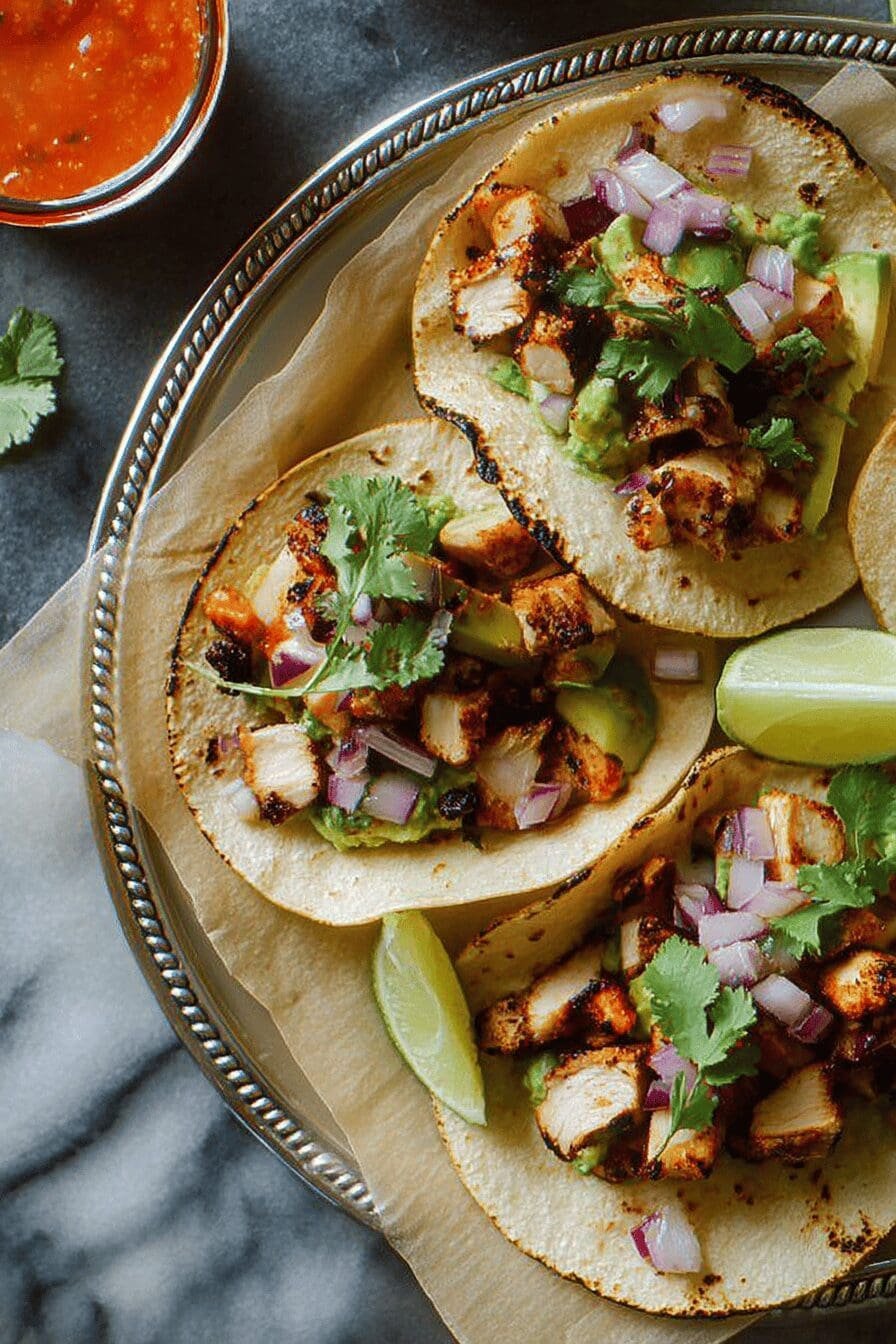 Grilled Chicken And Avocado Street Tacos