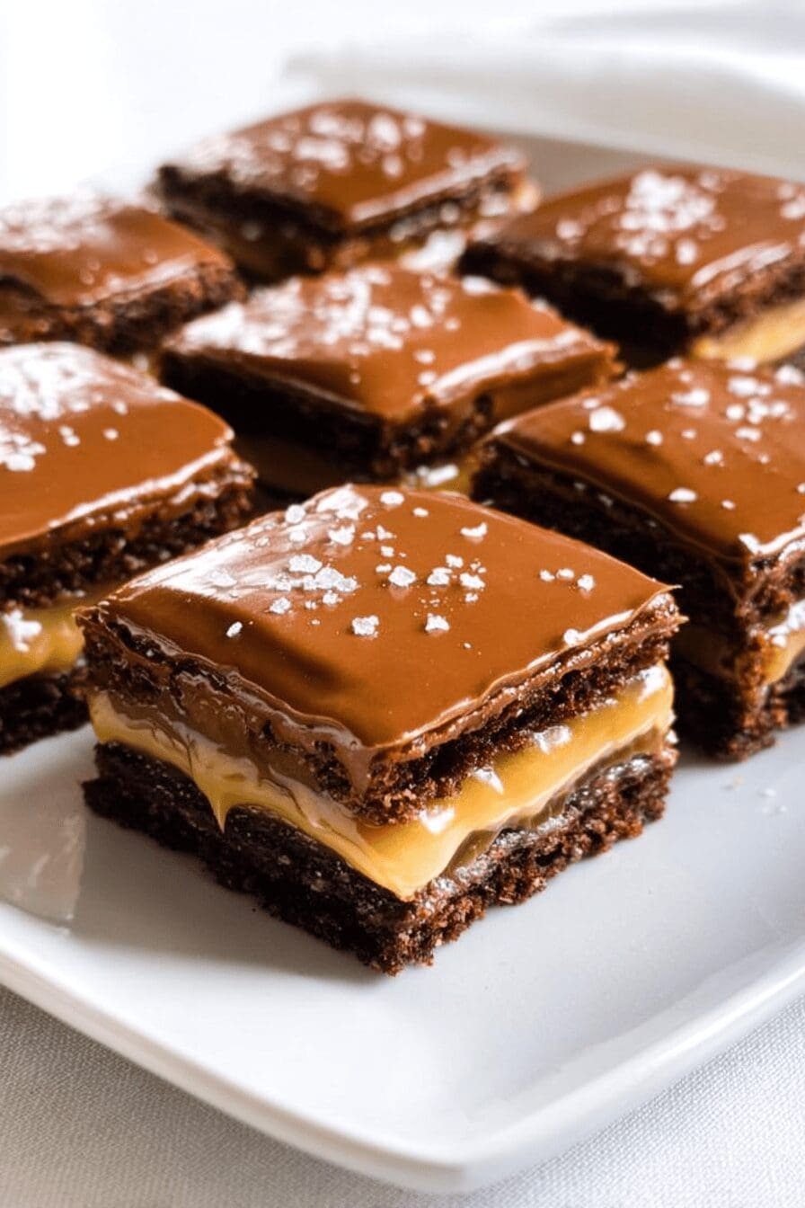 Mini Chocolate Caramel Layer Cakes