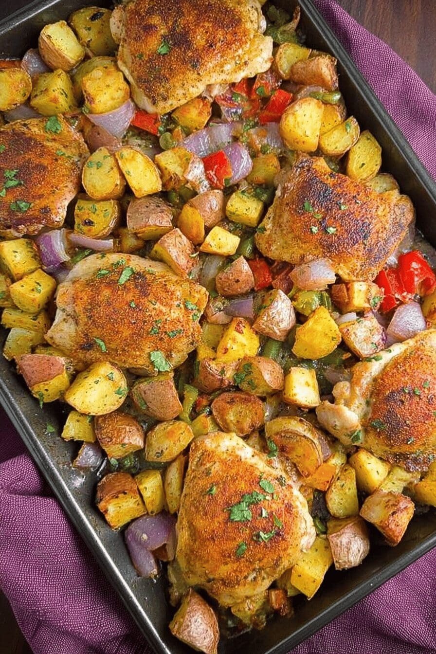 One Pan Cajun Chicken Dinner