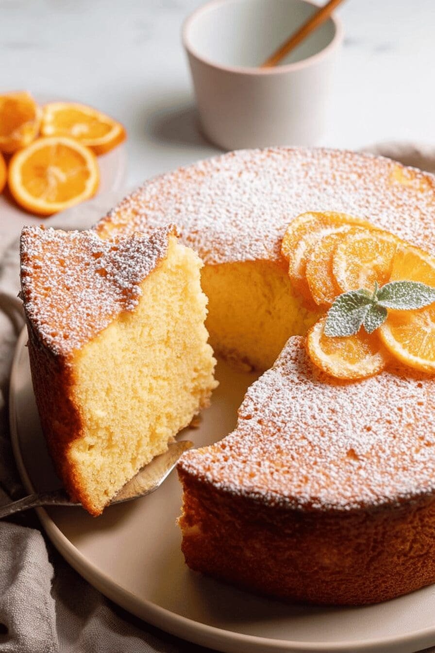 Orange Glazed Chiffon Cake