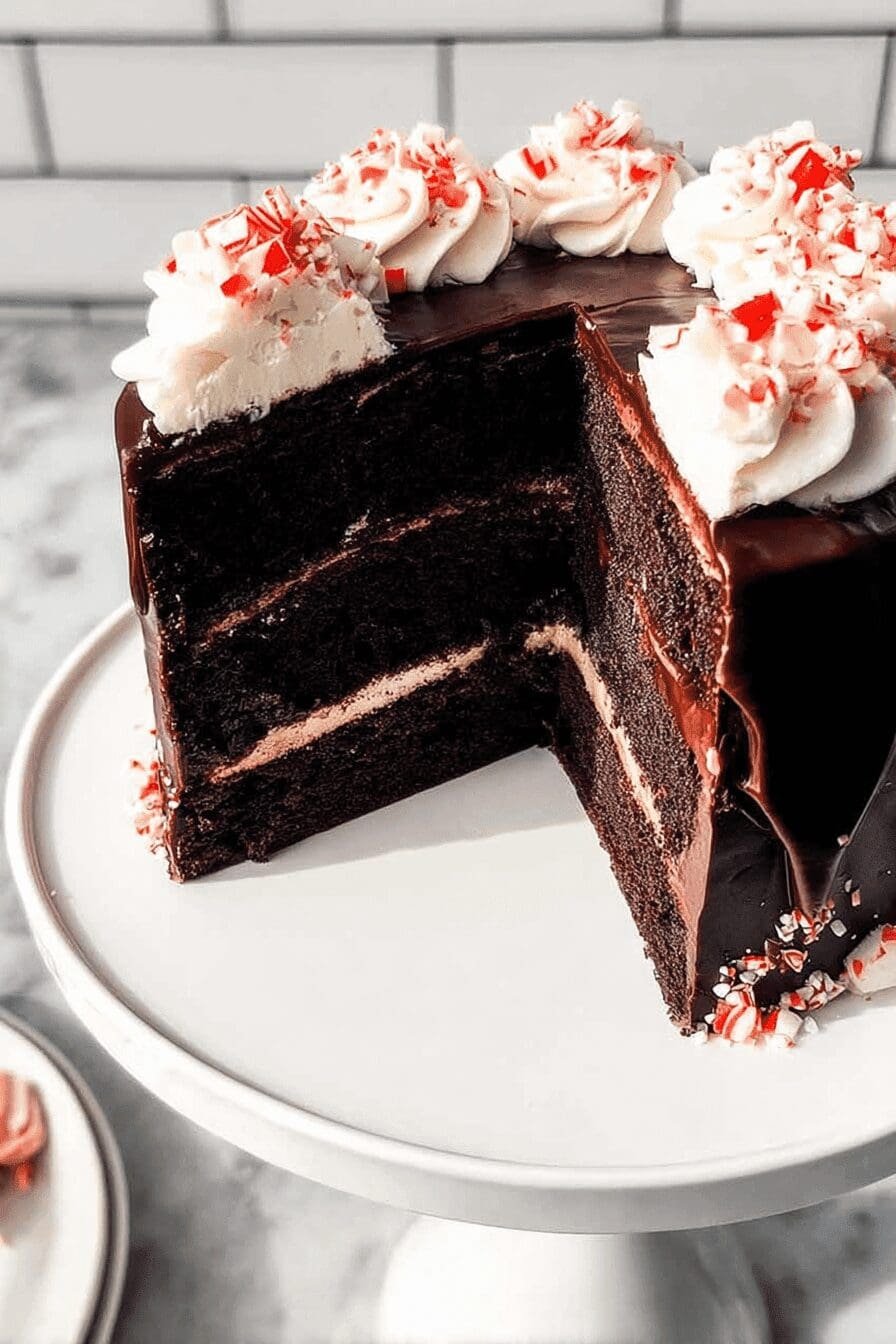 Peppermint Fudge Cake