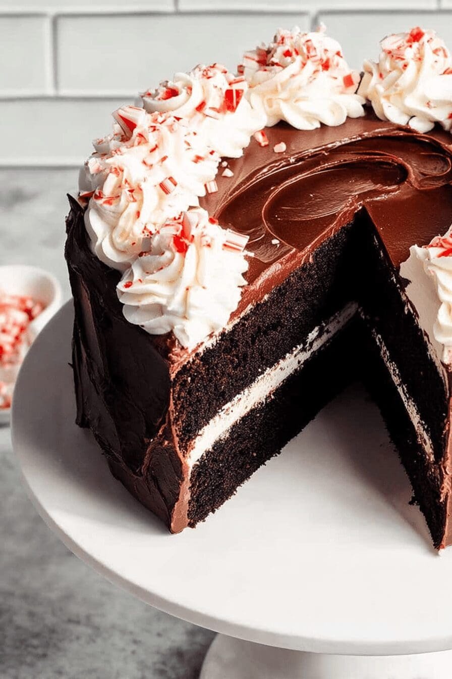 Peppermint Fudge Cake