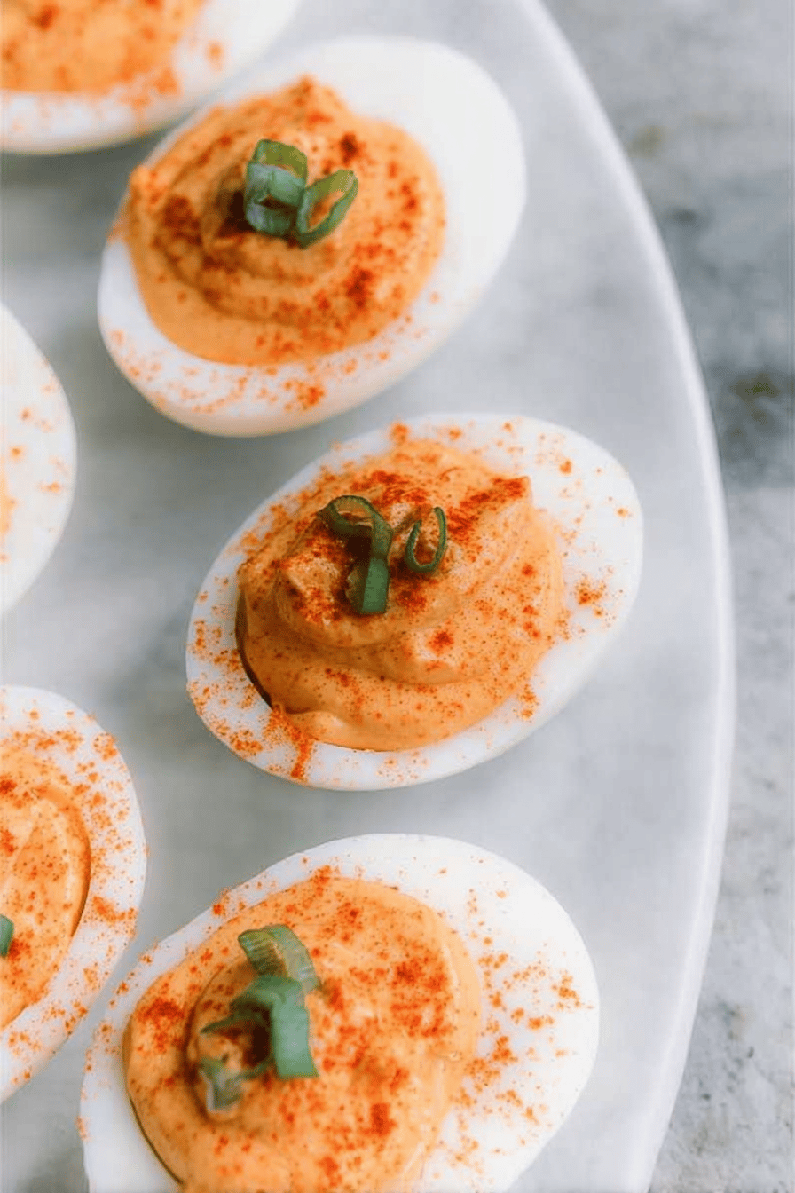 Roasted Red Pepper Deviled Eggs