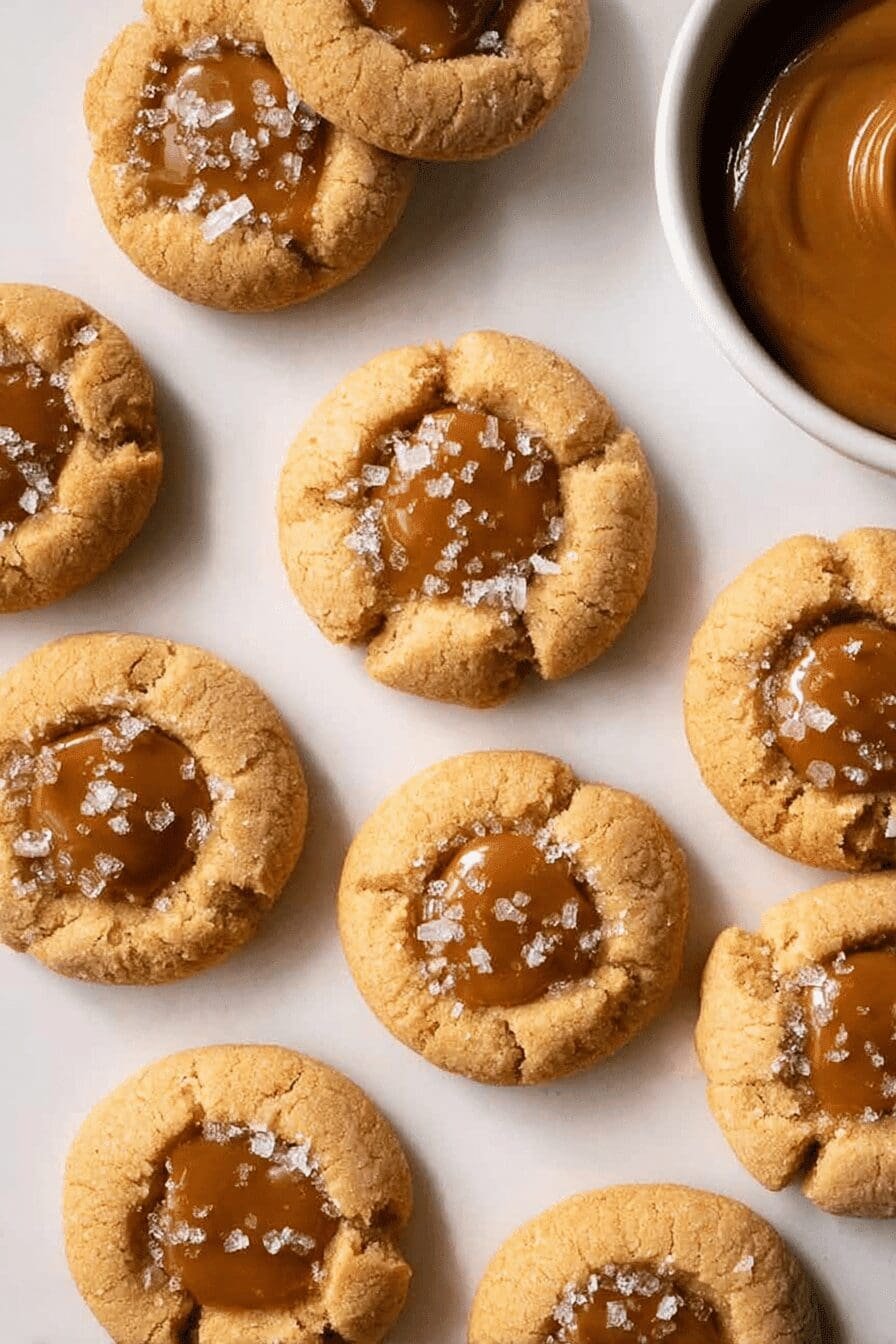 Salted Dulce De Leche Thumbprint Cookies