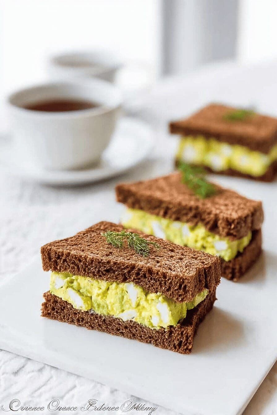 Spicy Avocado Egg Salad Tea Sandwiches
