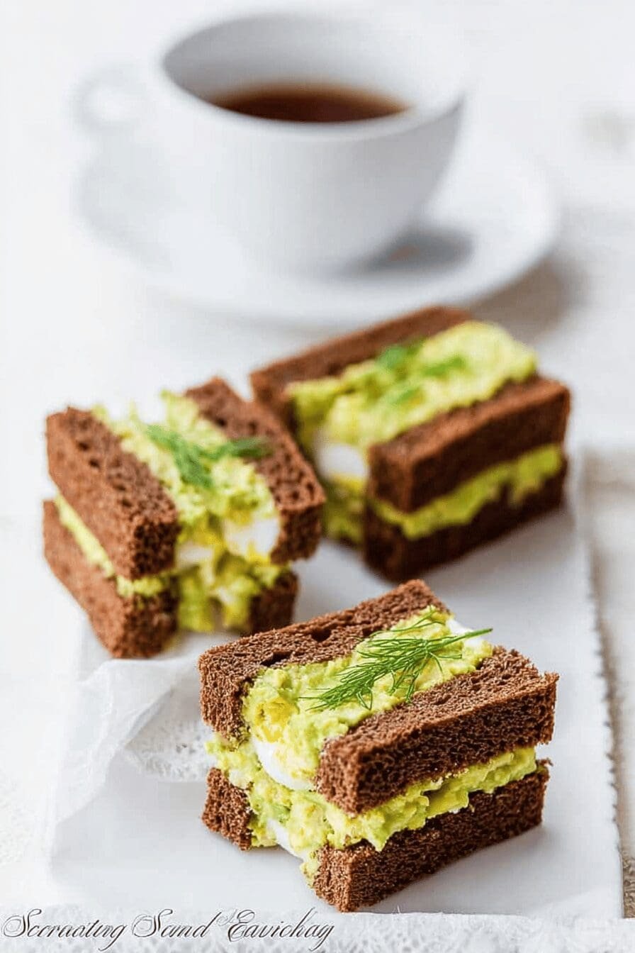 Spicy Avocado Egg Salad Tea Sandwiches