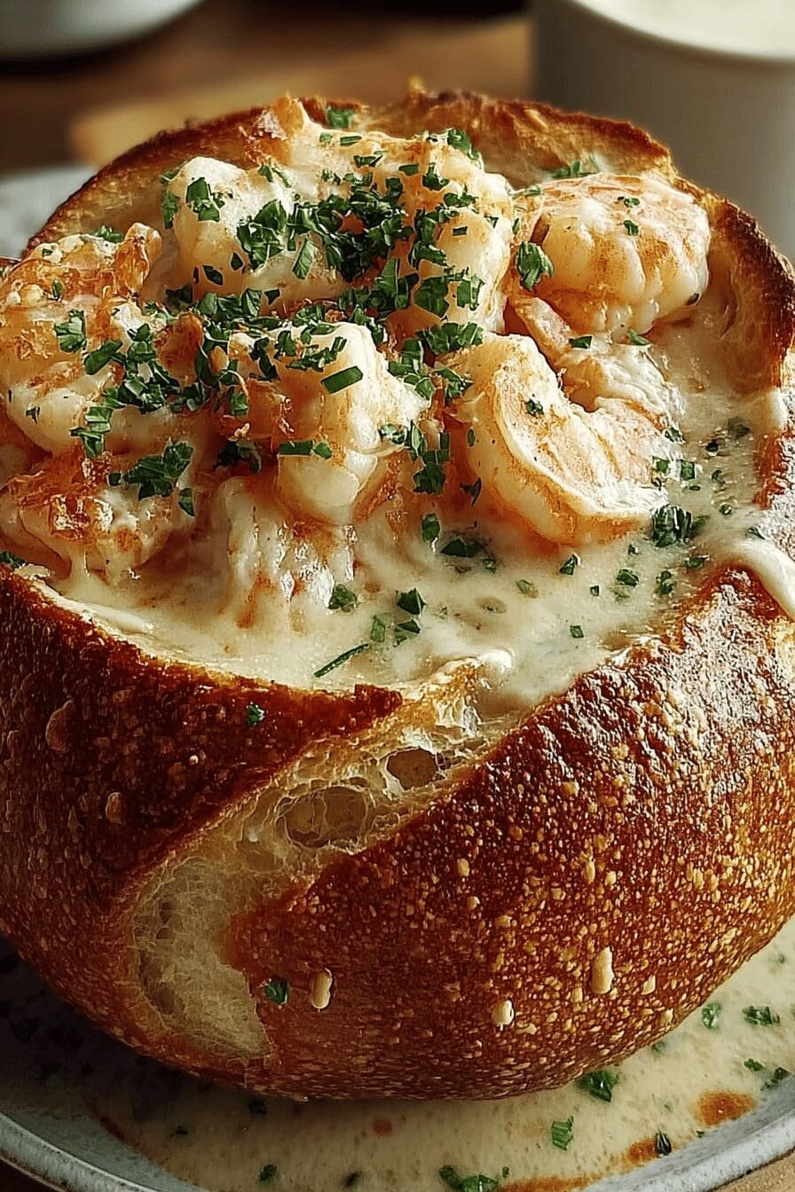 Stuffed Seafood Bread Bowl