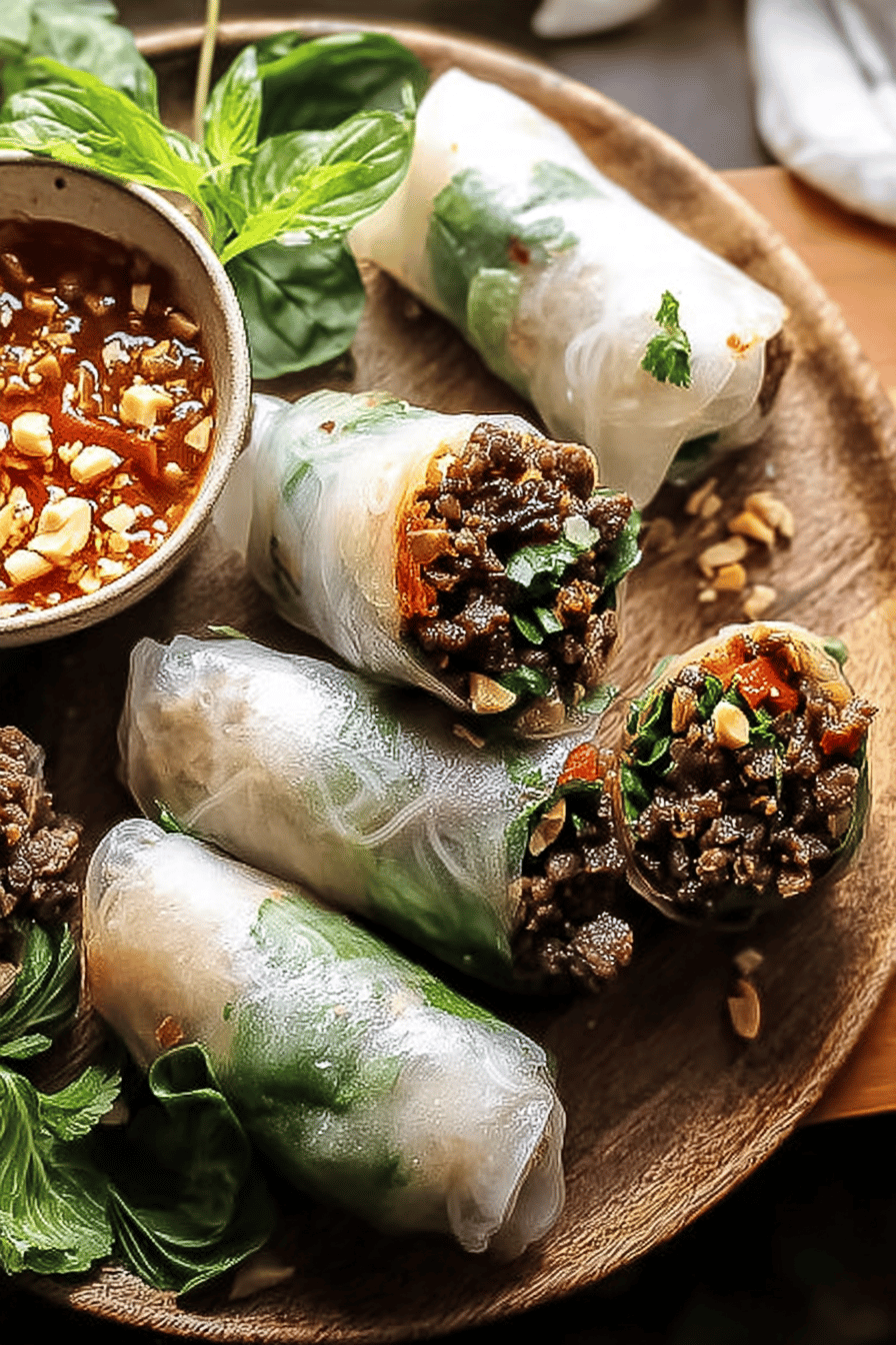 Thai Basil Beef Rolls