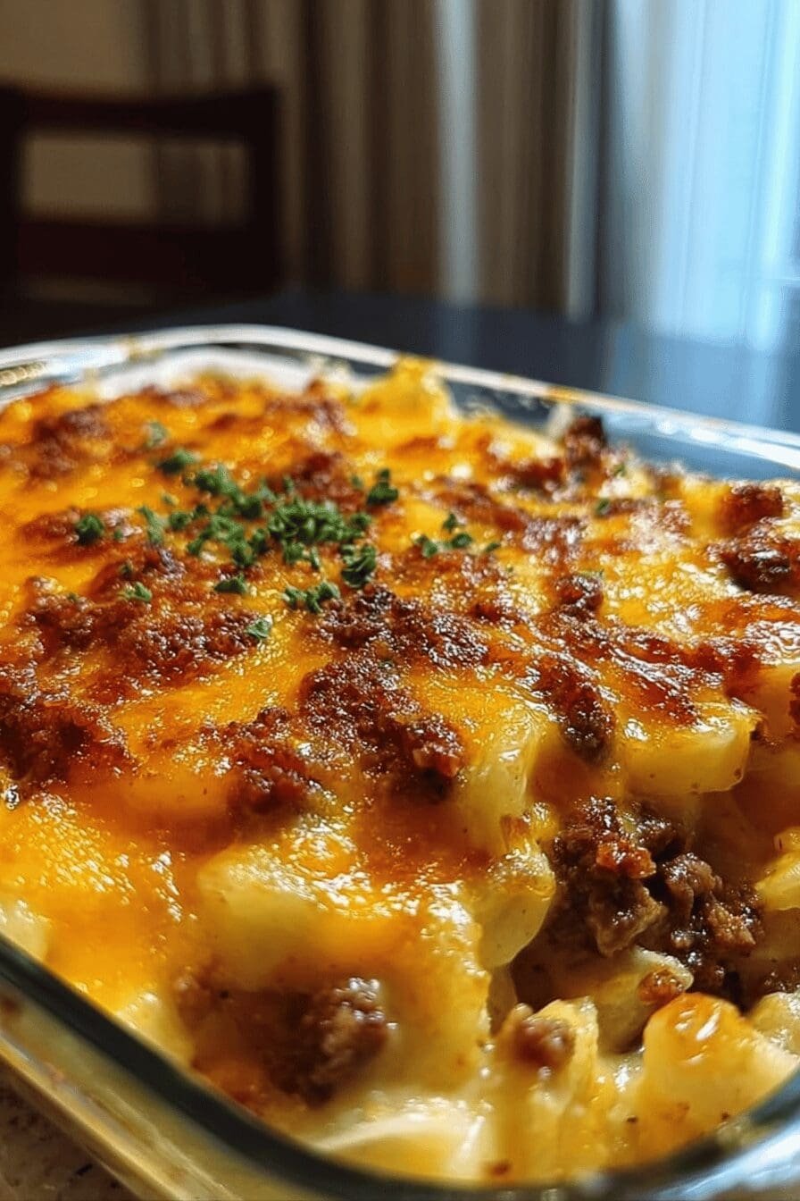 Cheesy Hamburger Potato Casserole