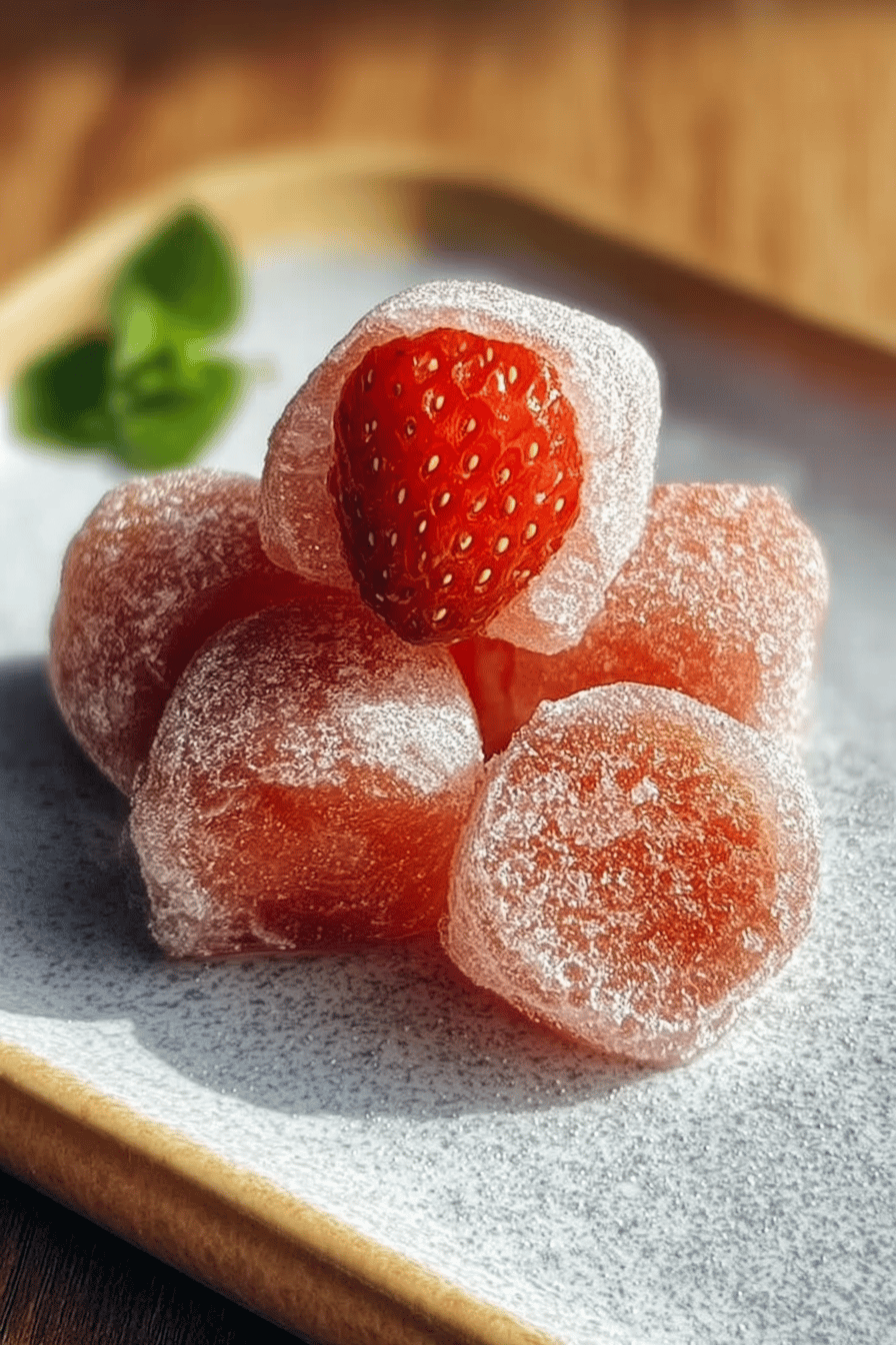 Chewy Strawberry Mochi