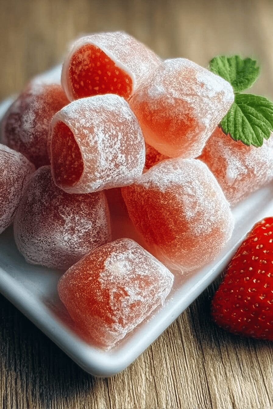 Chewy Strawberry Mochi