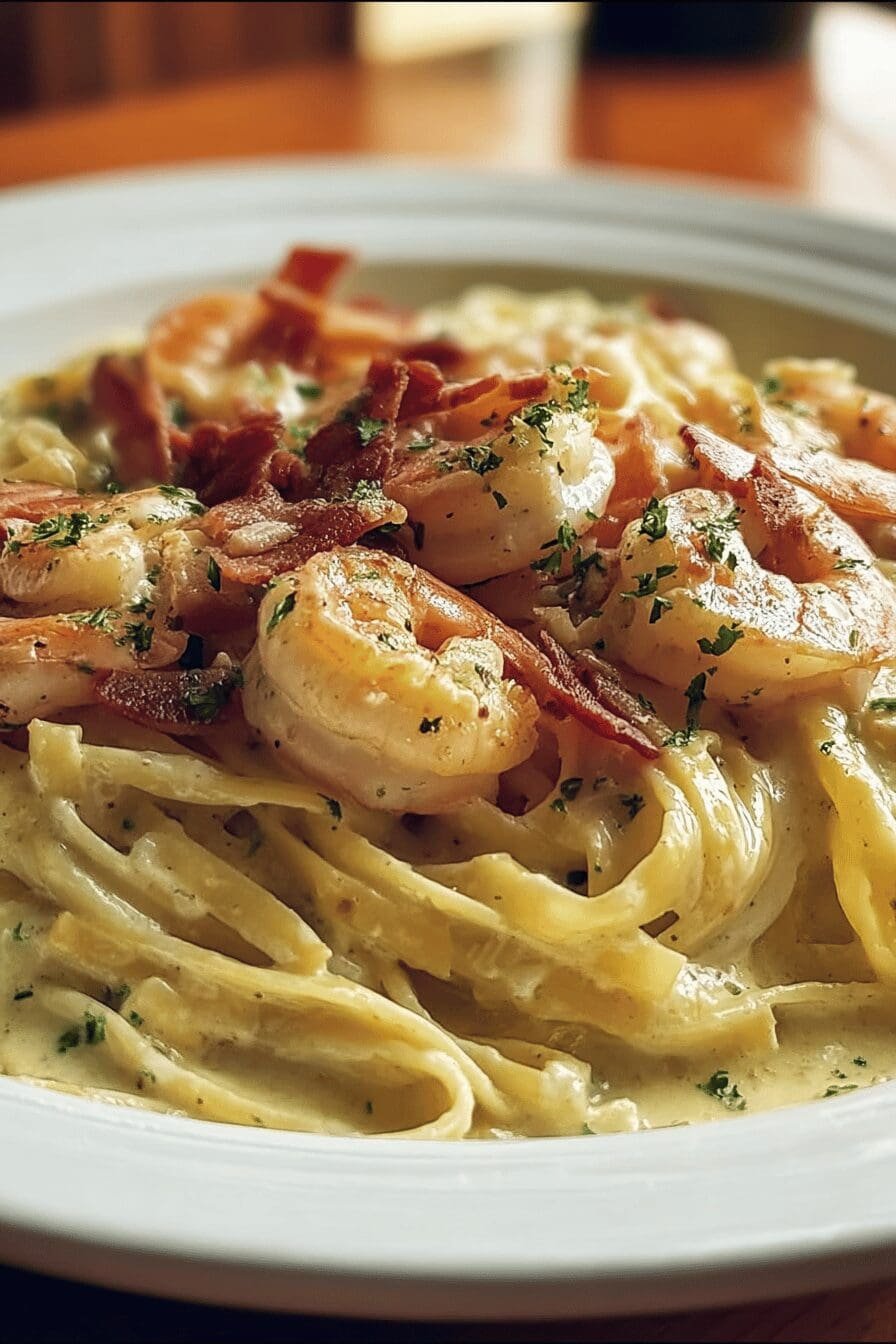Chicken And Shrimp Carbonara