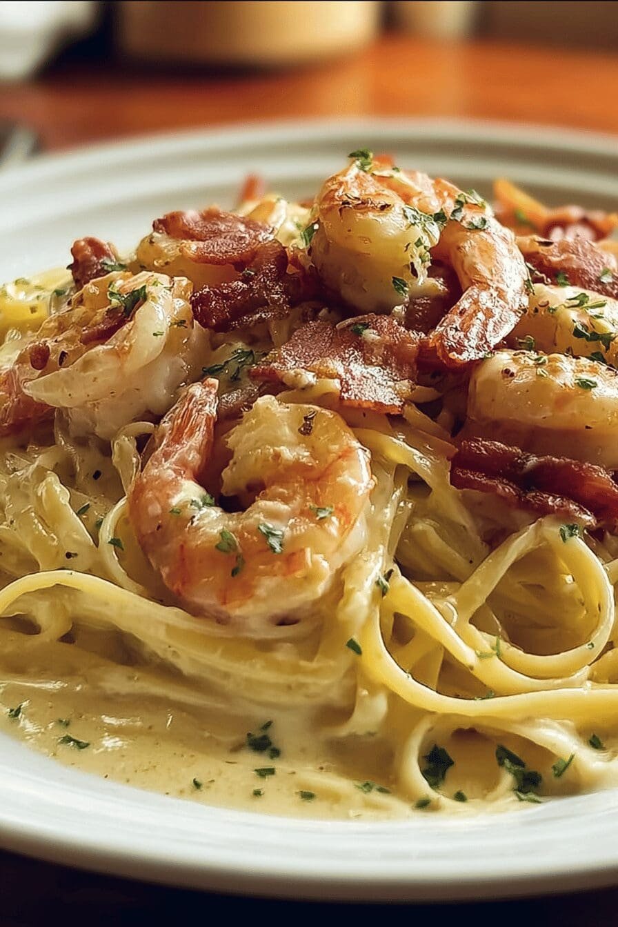 Chicken And Shrimp Carbonara