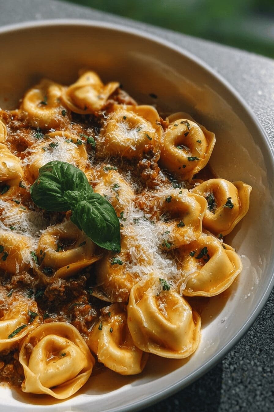 Creamy Beef Parmesan Tortellini