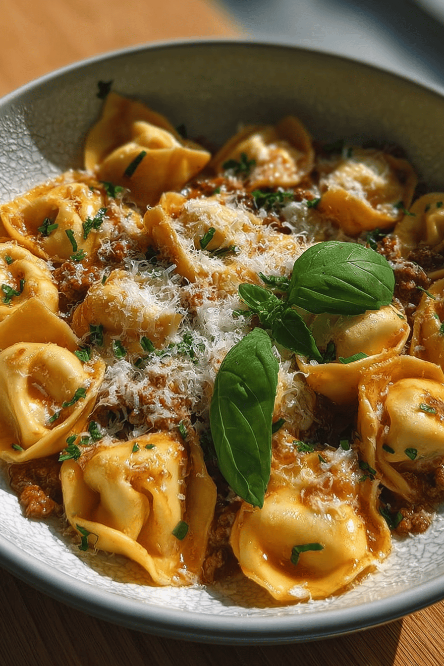 Creamy Beef Parmesan Tortellini