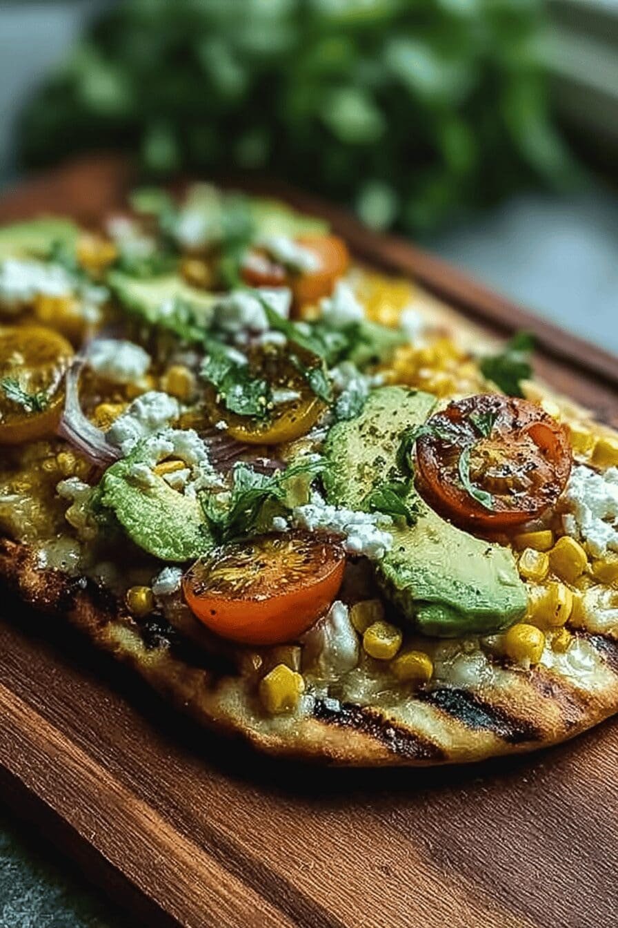 Grilled Corn Avocado Flatbread