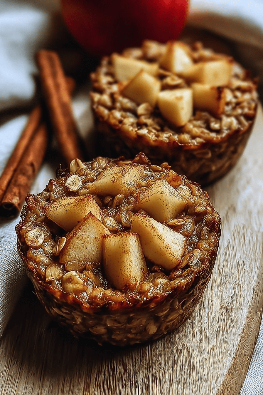 Healthy Baked Apple Cinnamon Oatmeal Cups