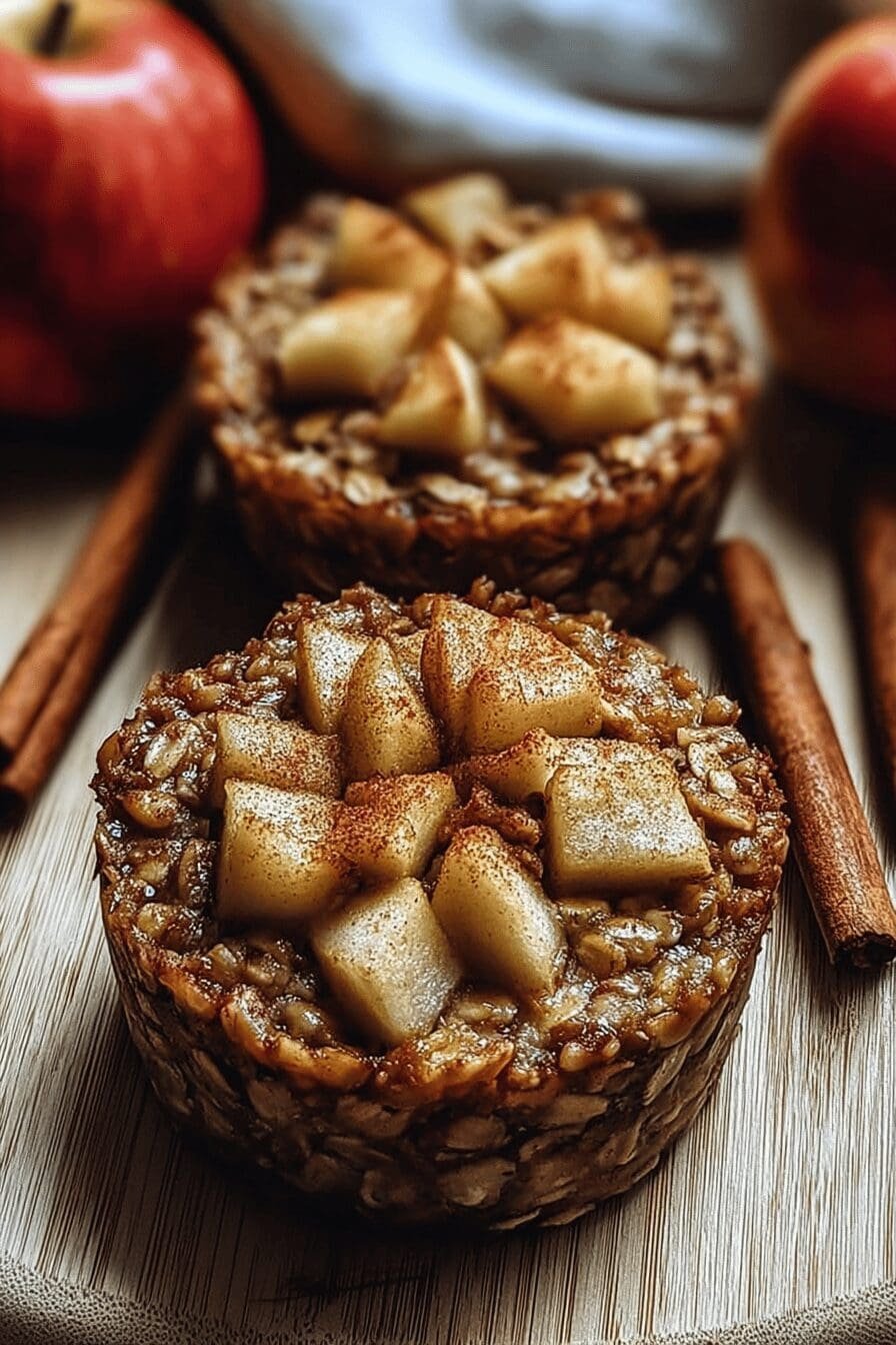 Healthy Baked Apple Cinnamon Oatmeal Cups