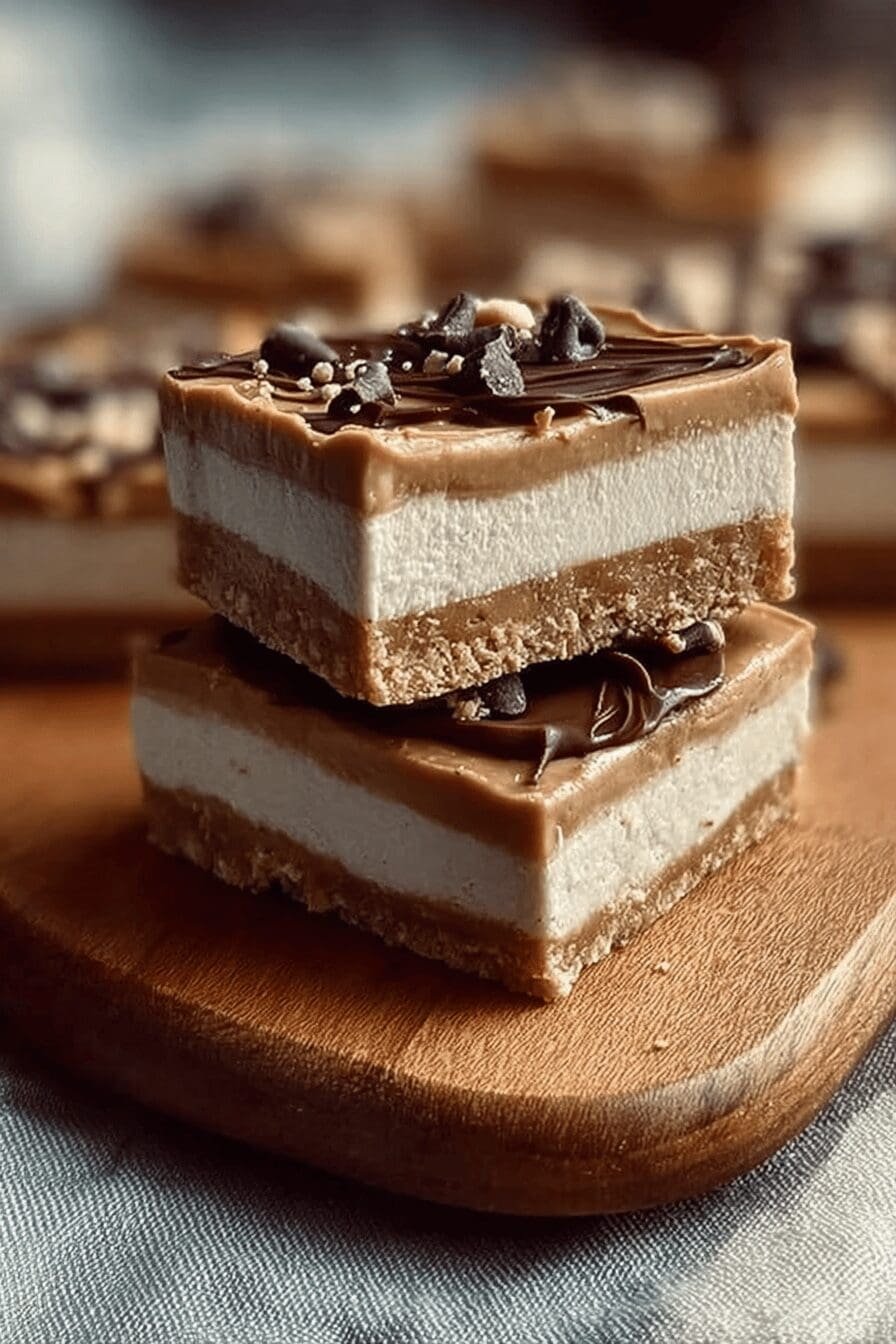 No Bake Peanut Butter Cheesecake Bars