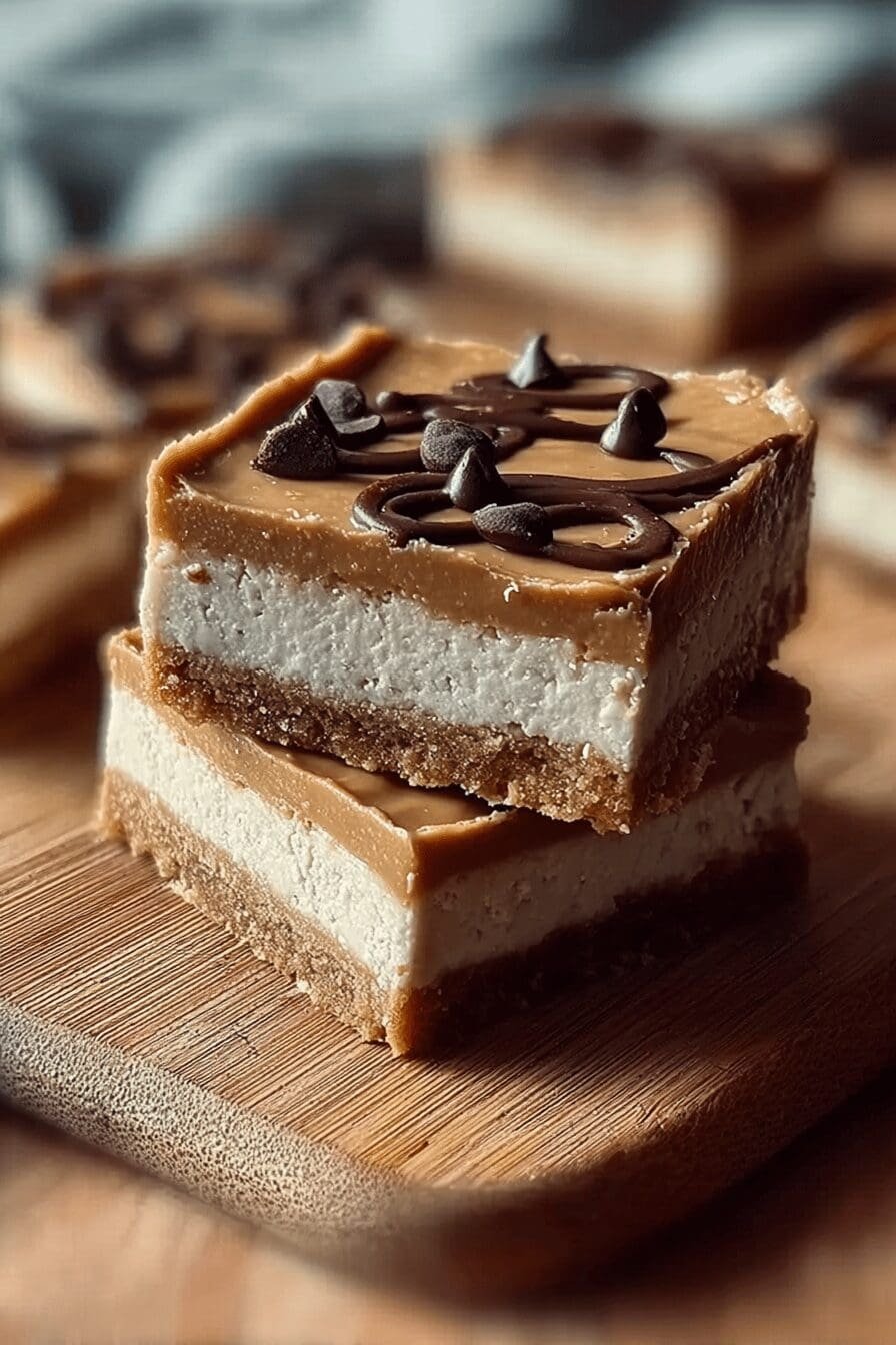 No Bake Peanut Butter Cheesecake Bars