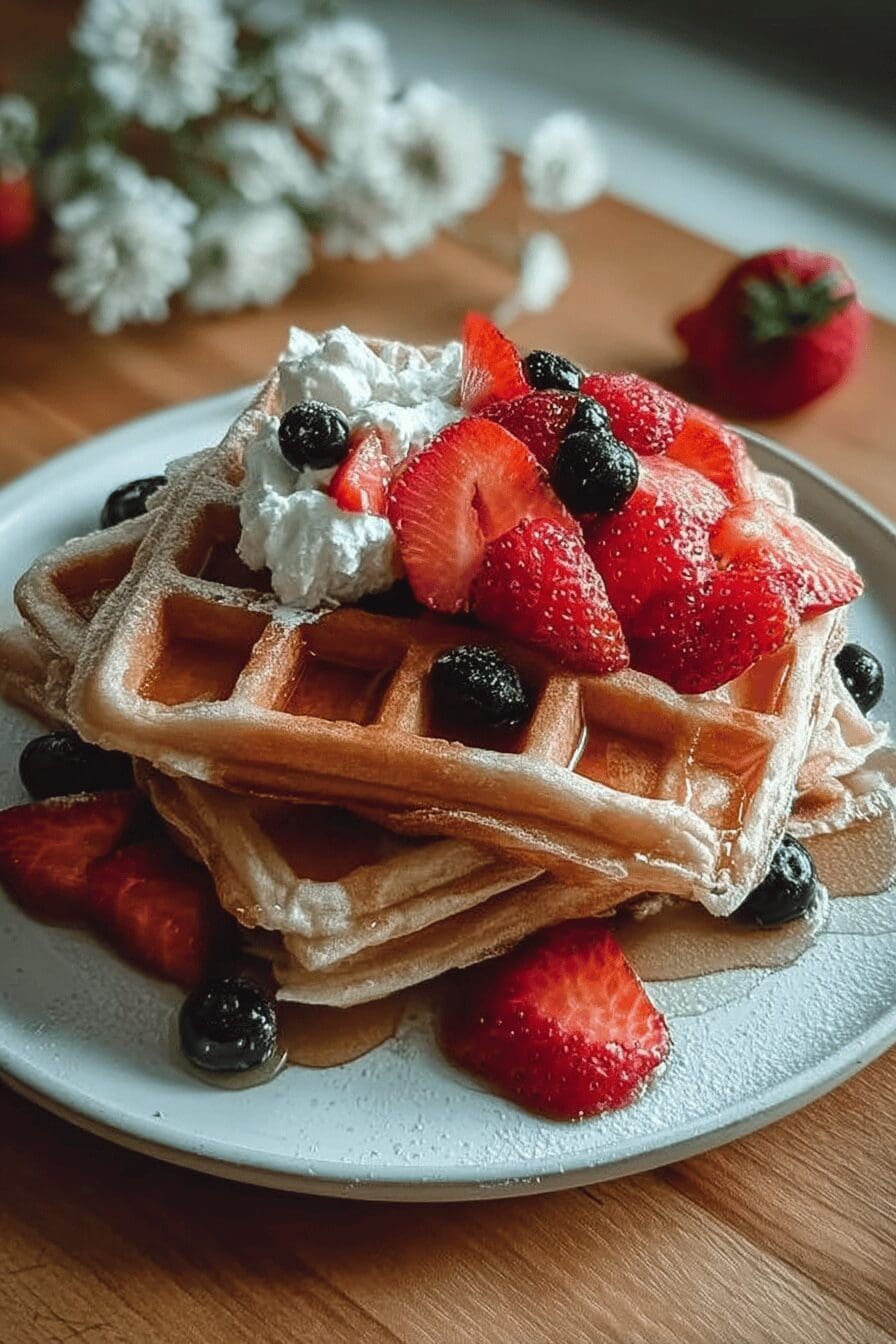 Protein Packed Cottage Cheese Waffles