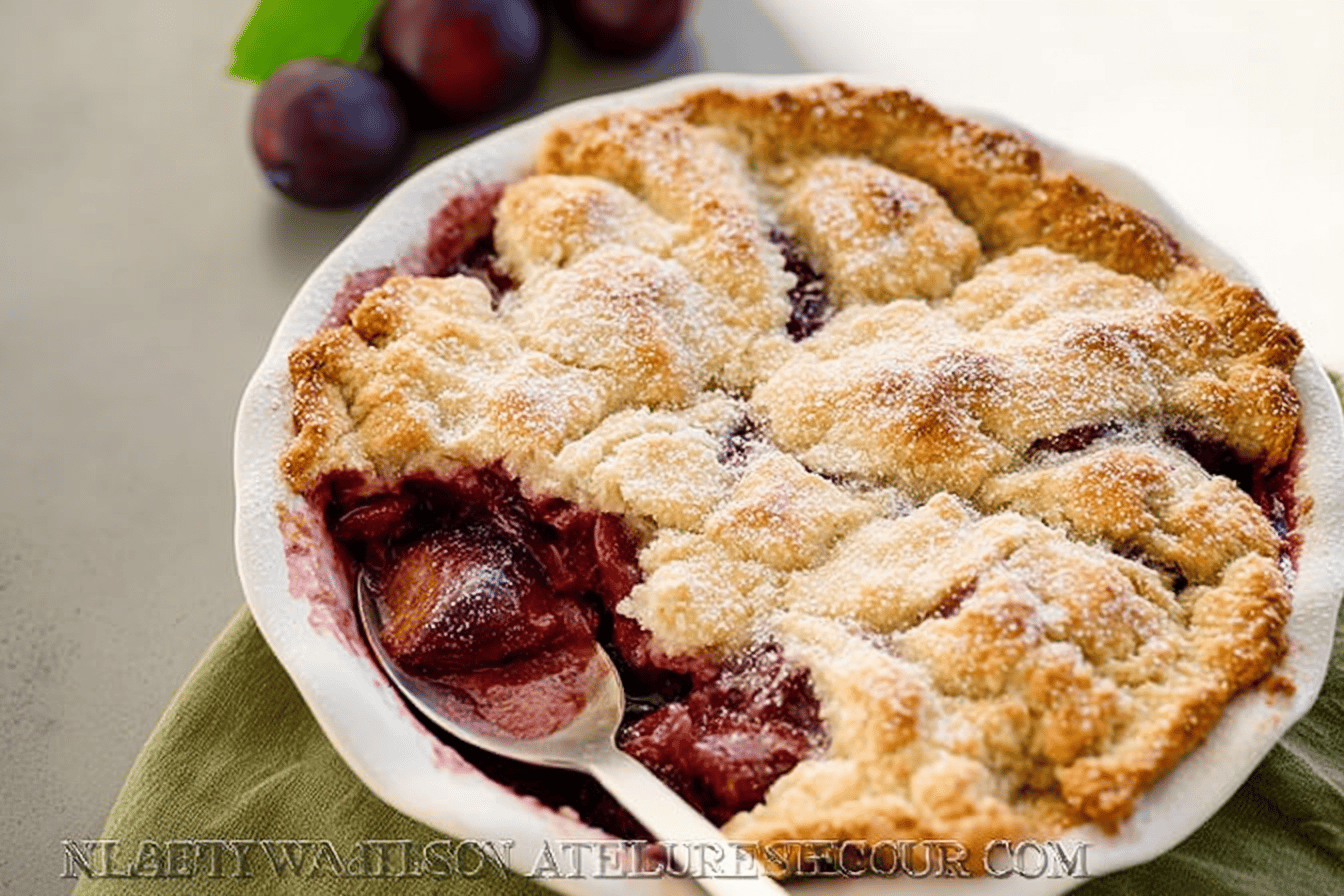 Rustic Plum Biscuit Pie