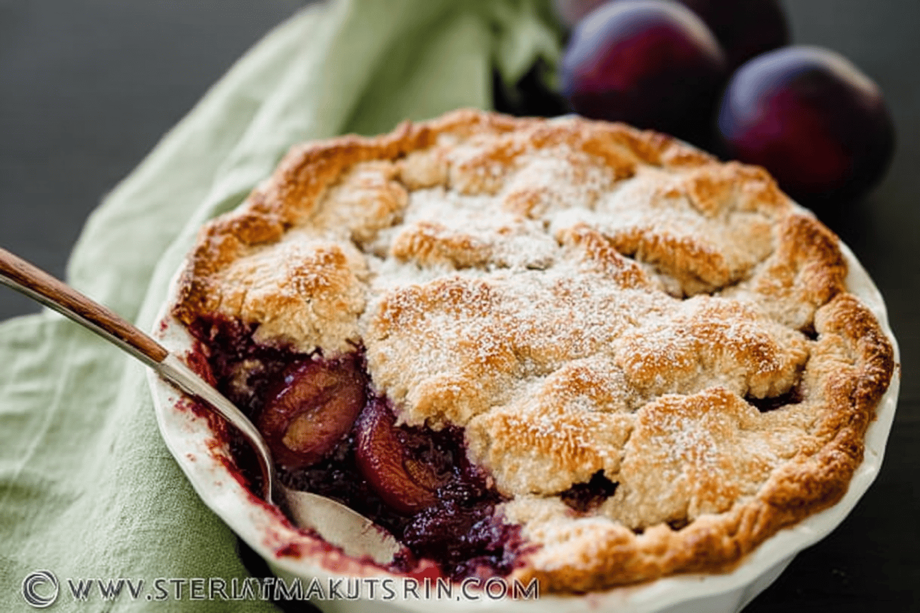 Rustic Plum Biscuit Pie