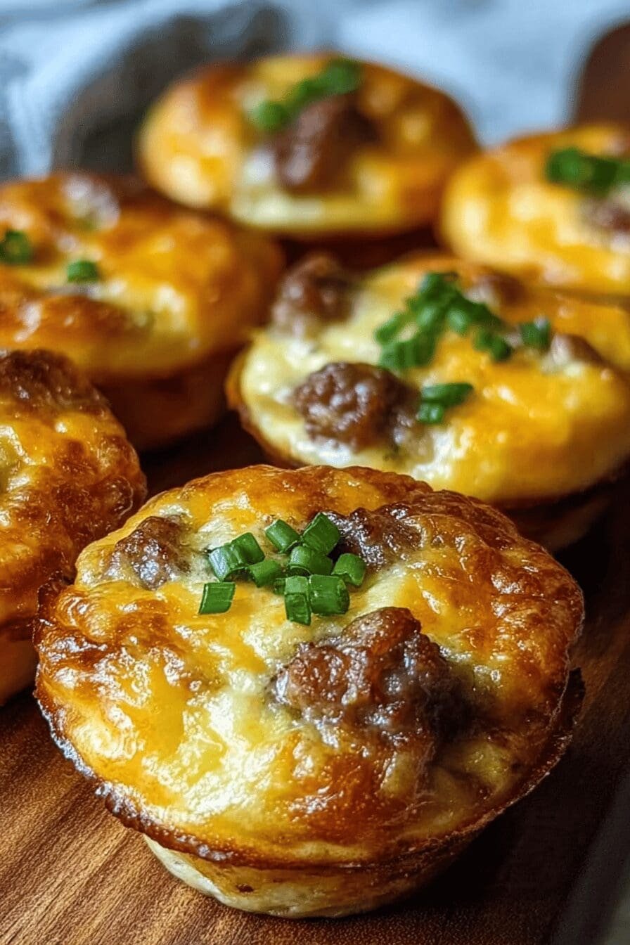 Sausage Cheddar Onion Egg Muffins