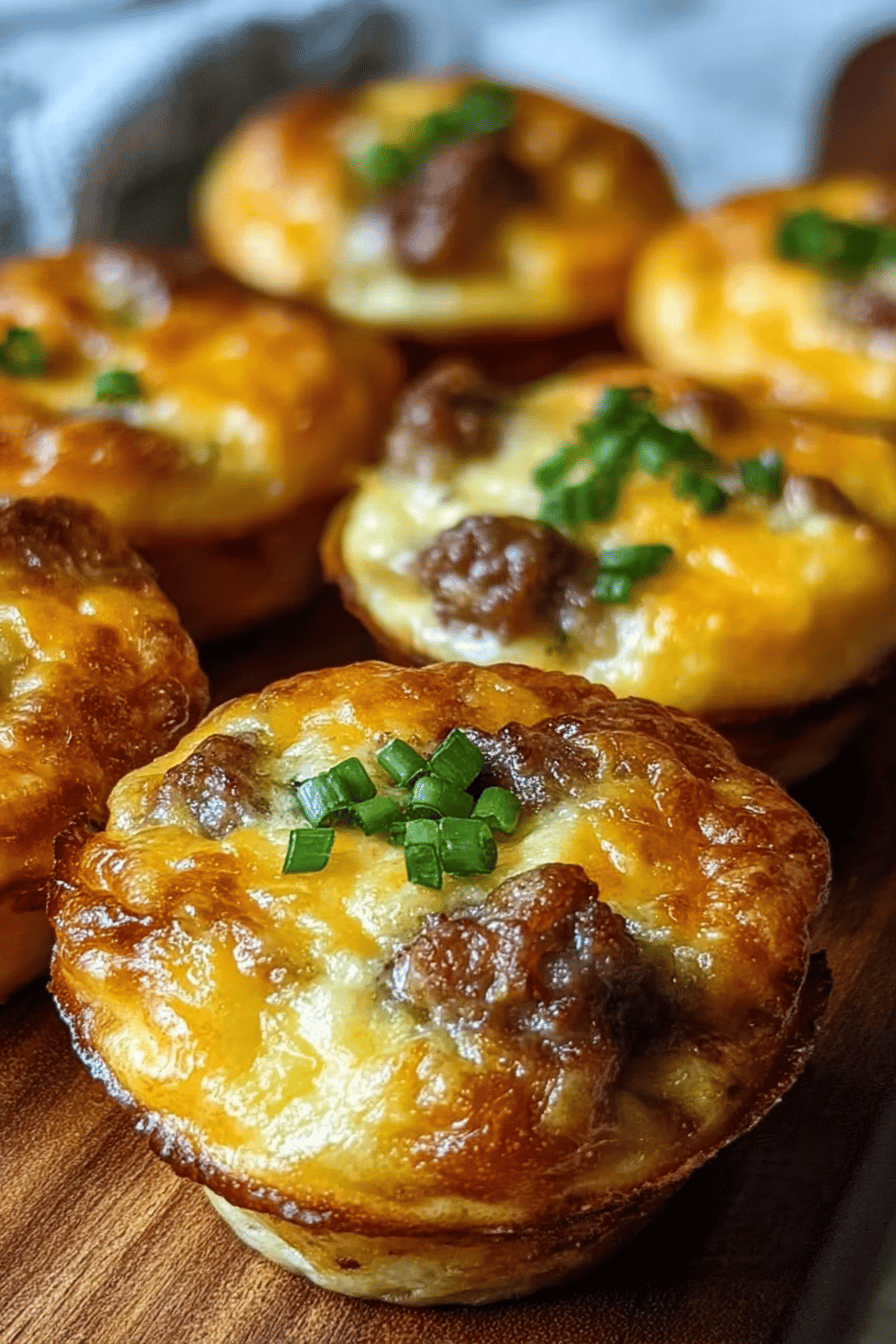Sausage Cheddar Onion Egg Muffins