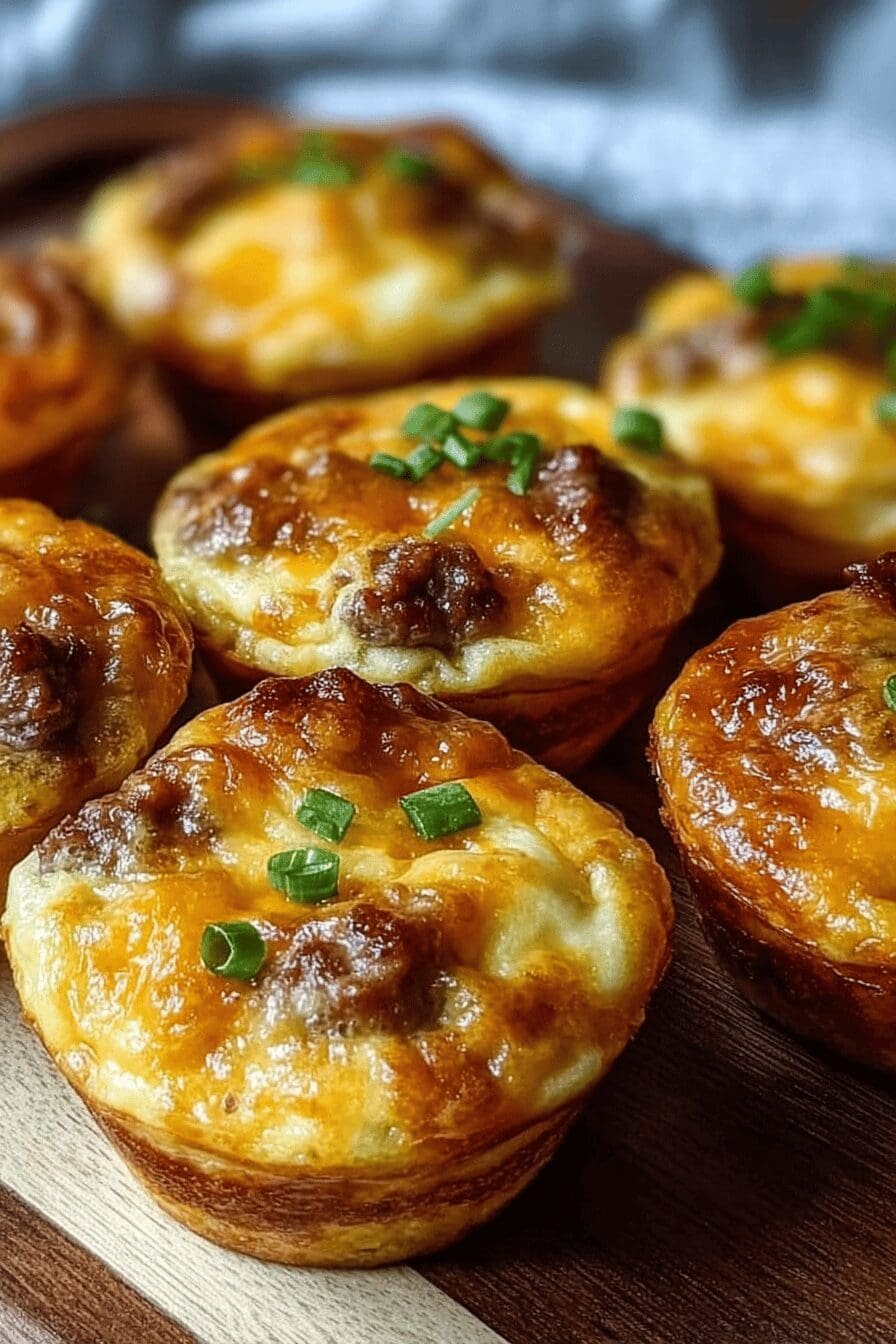 Sausage Cheddar Onion Egg Muffins