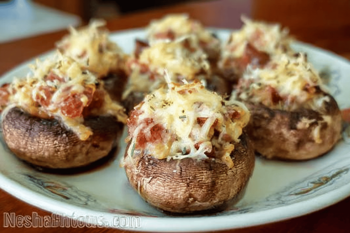 Smoked Gouda Bacon Stuffed Mushrooms