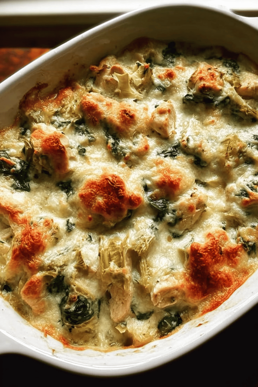 Spinach Artichoke Chicken Casserole