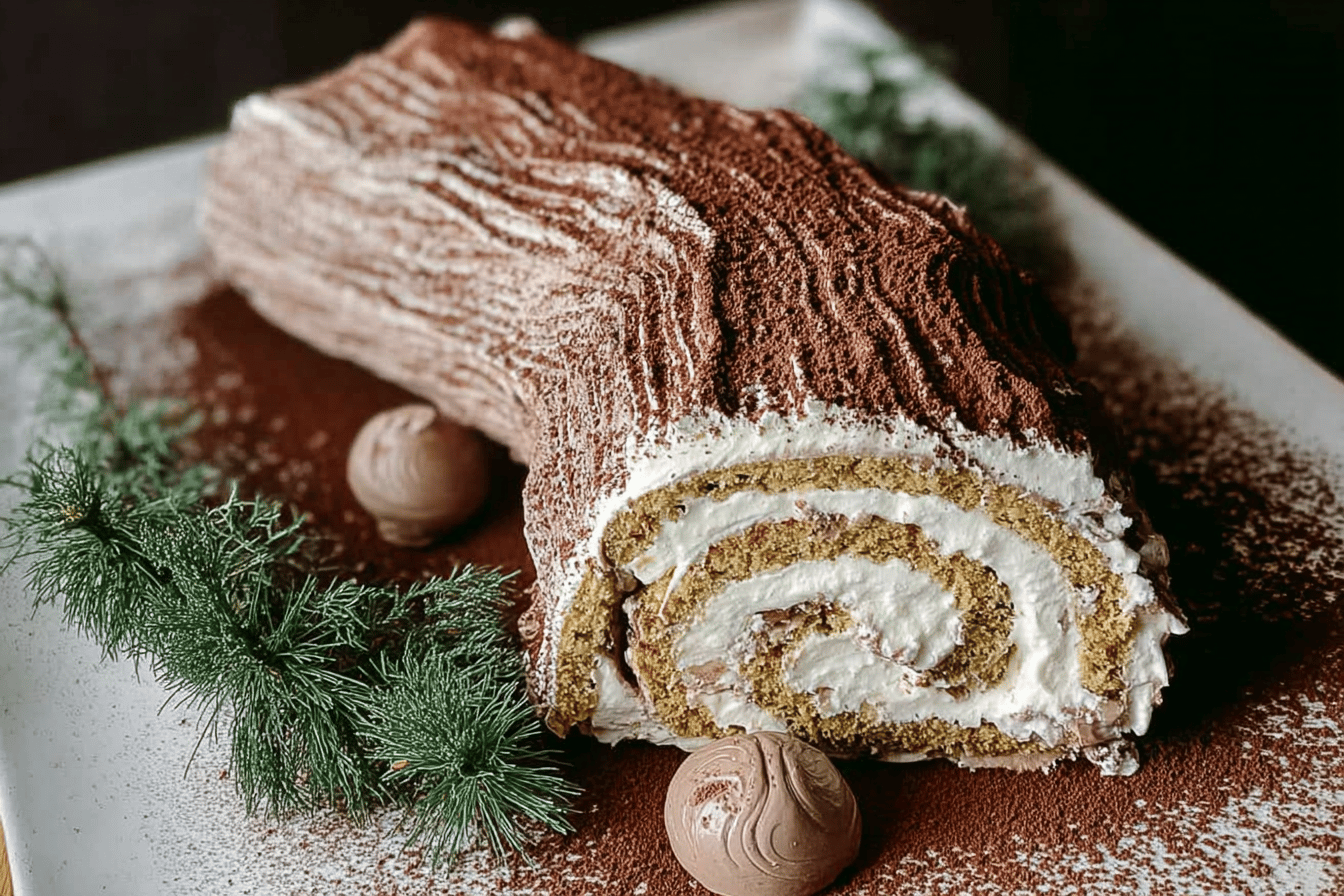 Tiramisu Yule Log Cake