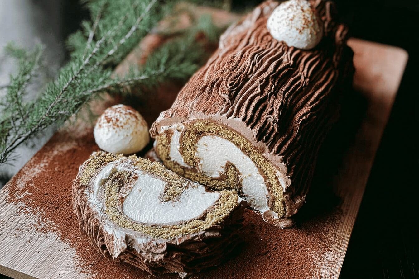 Tiramisu Yule Log Cake