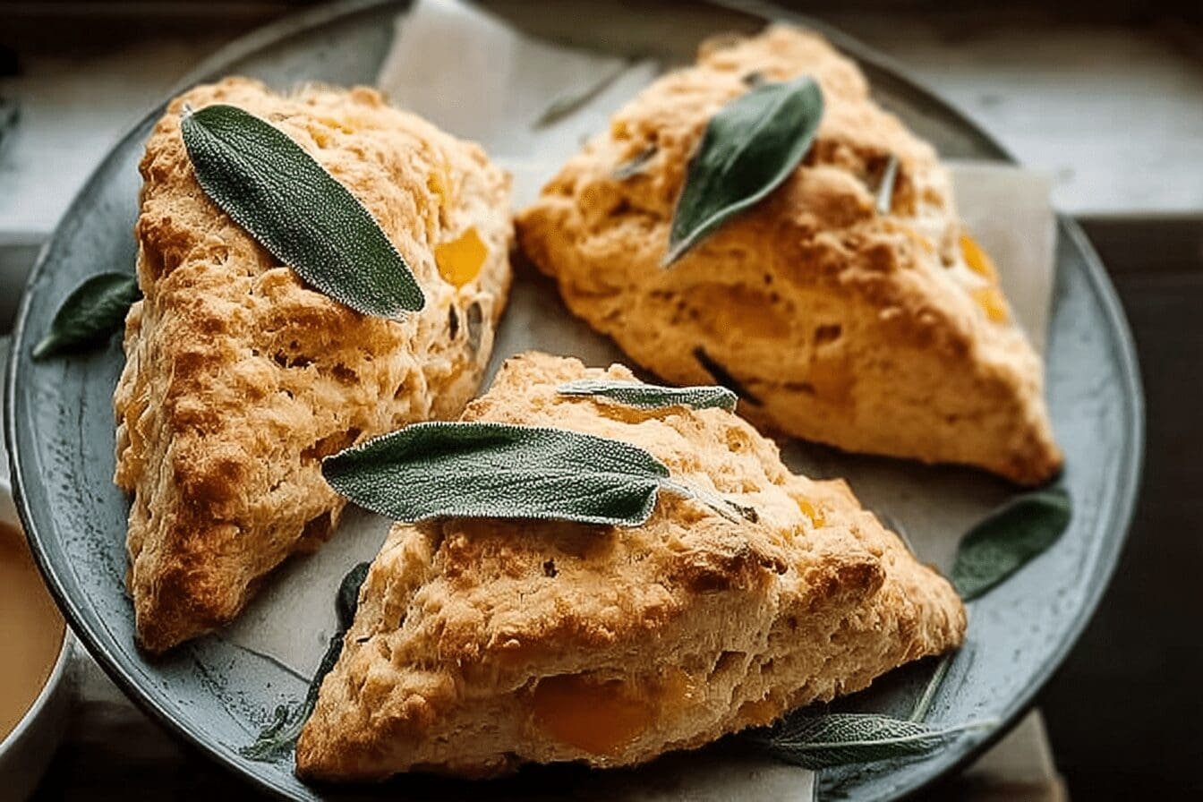 Apple Pumpkin Cheddar Sage Scones