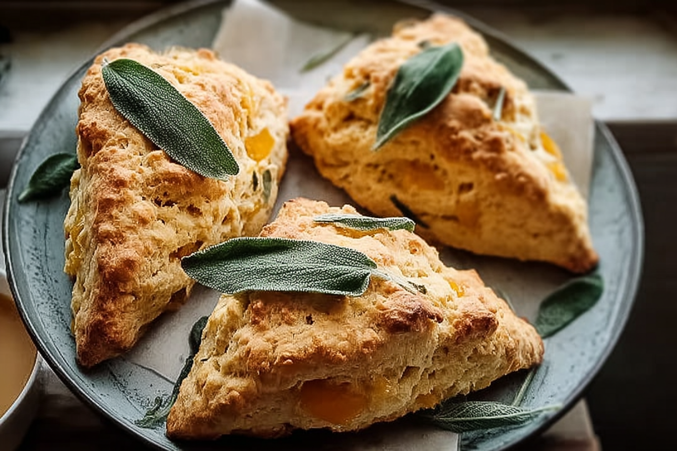 Apple Pumpkin Cheddar Sage Scones