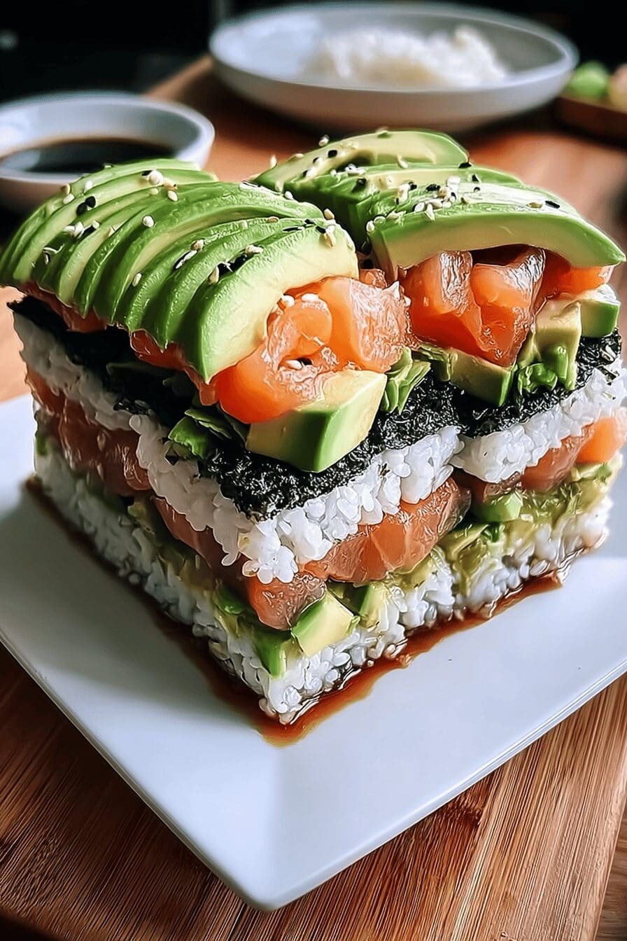 Avocado Sushi Cake