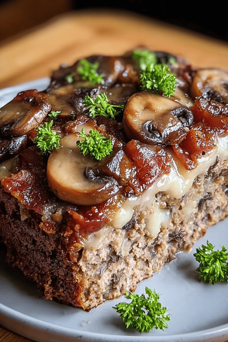 Bacon Mushroom Swiss Meatloaf