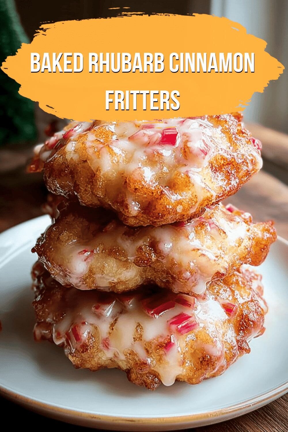 Baked Rhubarb Cinnamon Fritters