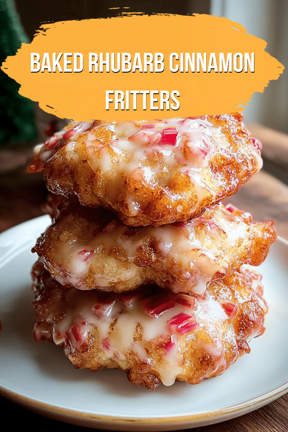 Baked Rhubarb Cinnamon Fritters