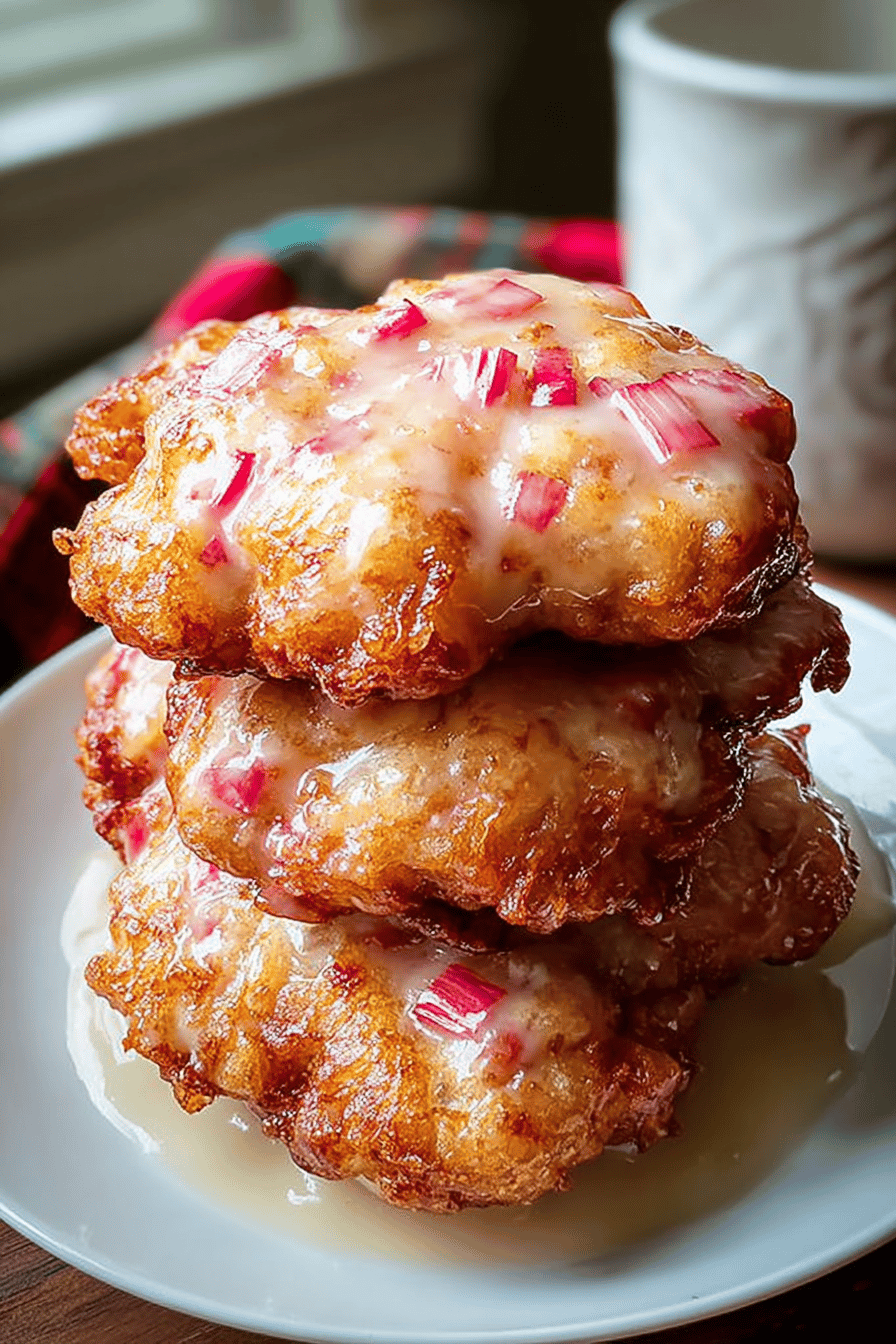 Baked Rhubarb Cinnamon Fritters
