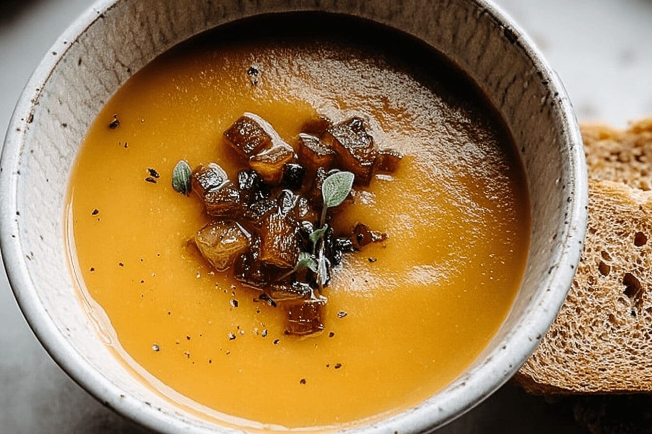 Caramelized Onion Butternut Squash Soup
