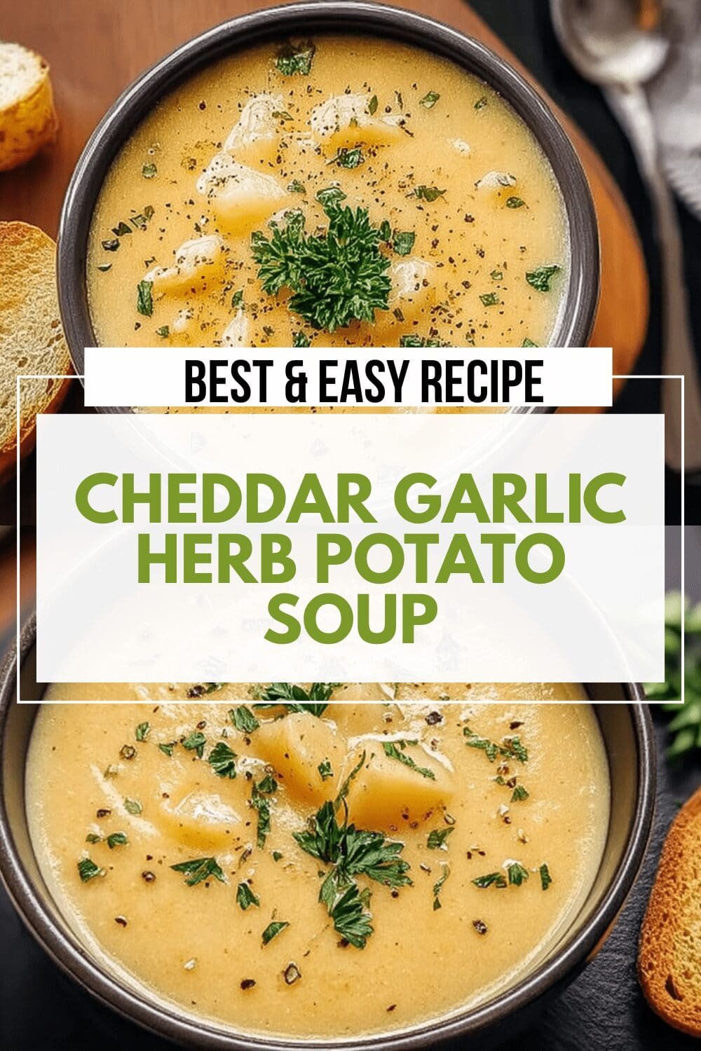 Cheddar Garlic Herb Potato Soup