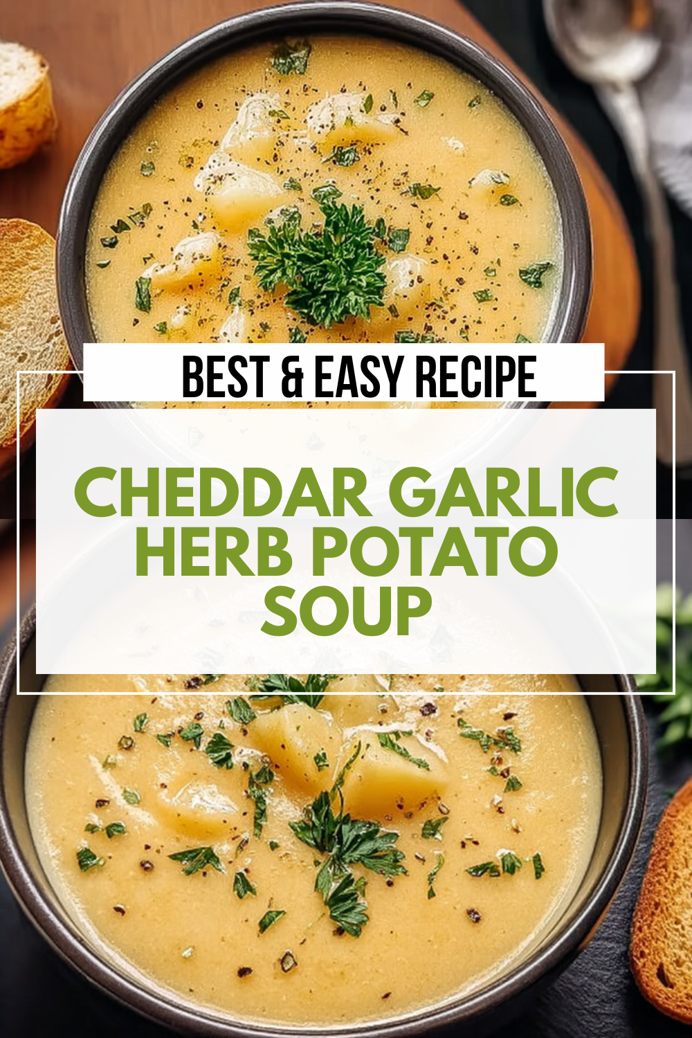 Cheddar Garlic Herb Potato Soup