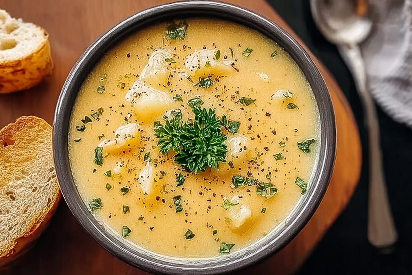 Cheddar Garlic Herb Potato Soup
