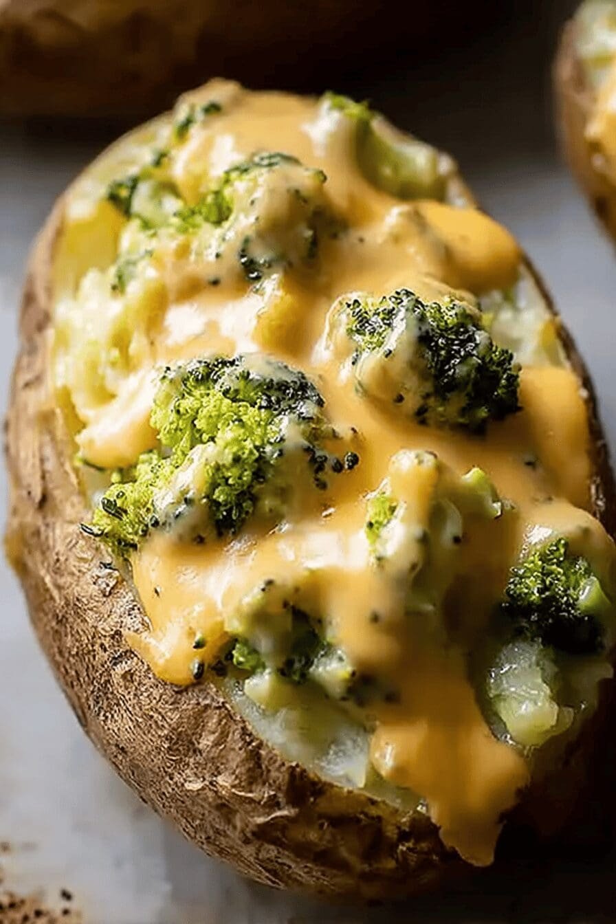 Cheesy Broccoli Baked Potatoes