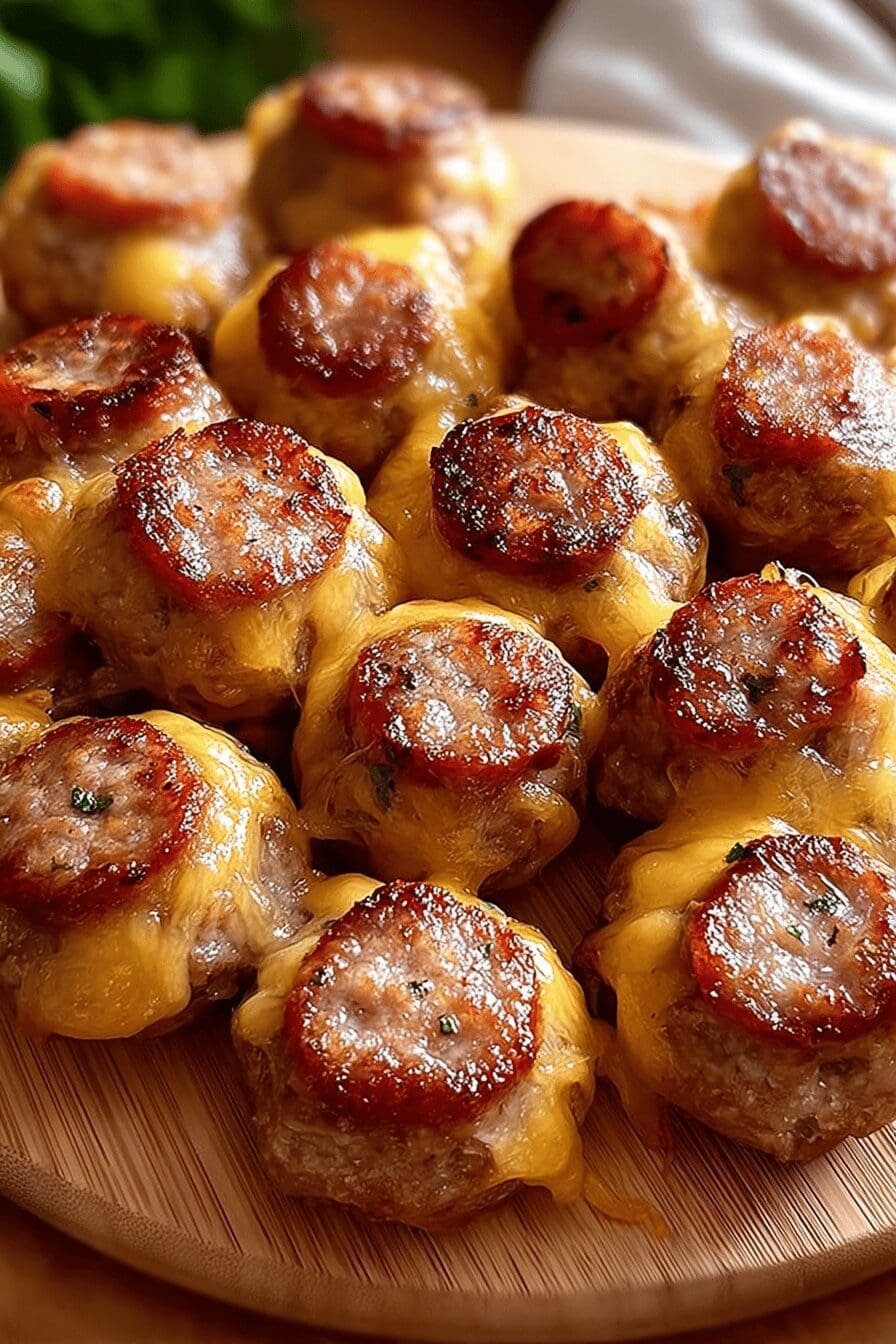Cheesy Kilted Sausage Bites
