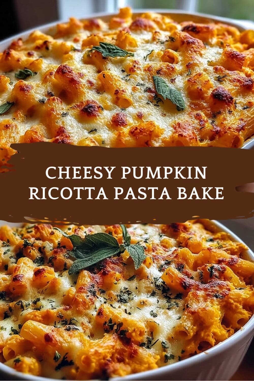 Cheesy Pumpkin Ricotta Pasta Bake