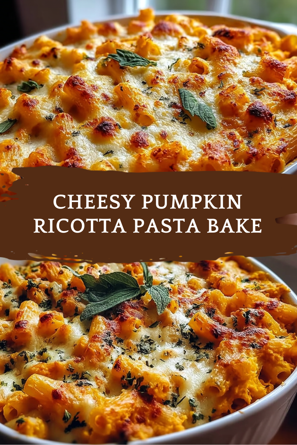 Cheesy Pumpkin Ricotta Pasta Bake
