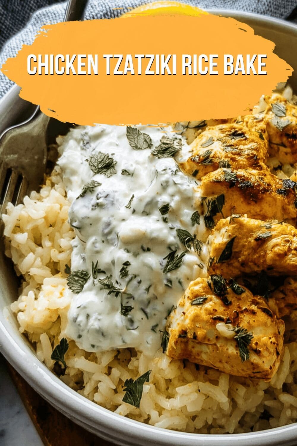 Chicken Tzatziki Rice Bake